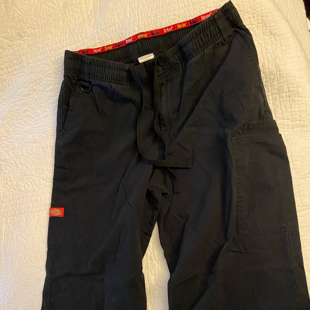 Black Dickies Scrub Pants with button!!